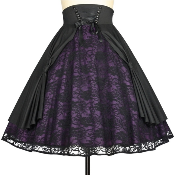Dresses & Skirts - Victorian Gothic Steampunk Satin Lace Skirt